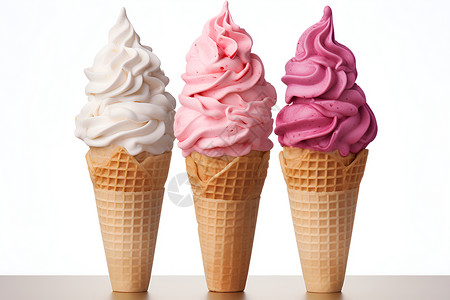 圣代冰淇淋不同口味的冰淇淋背景