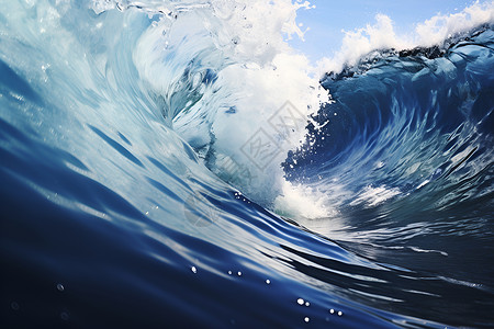 大浪奔涌波浪滚动的高清图片