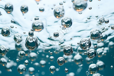 水中漂浮的泡泡背景图片