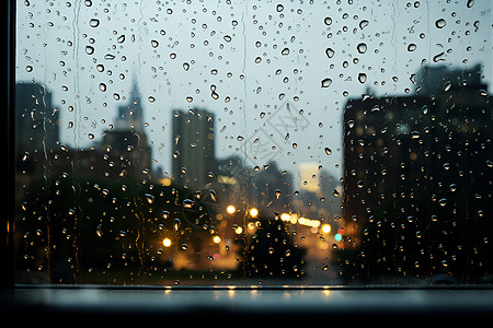 细致的哑光画夜幕下的雨景背景