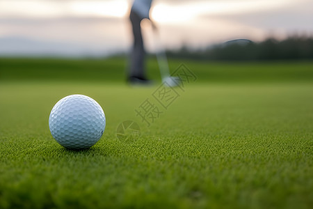 高尔夫球场上的球背景图片