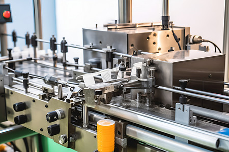 高效自动化的制药工厂中的生产线背景图片
