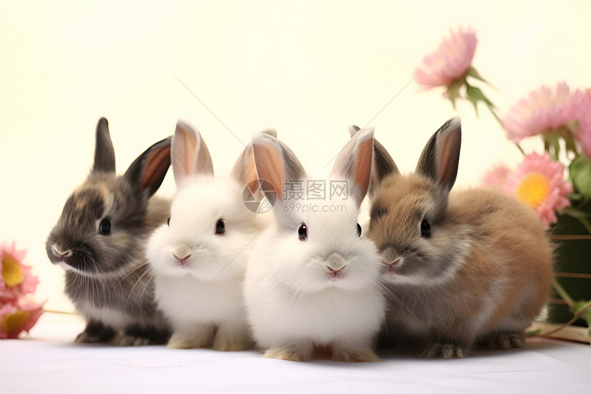 欢乐的兔子聚会图片