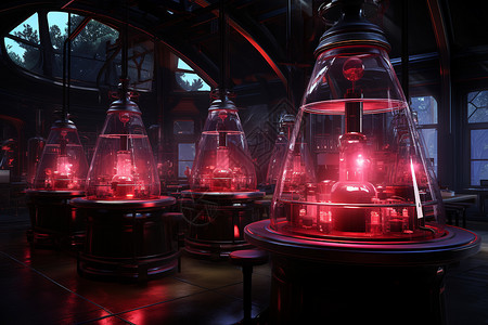 红色微纳技术实验室背景图片