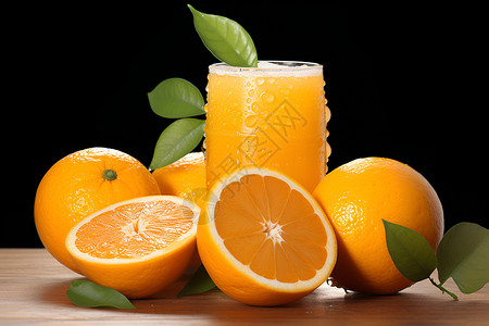 鲜美多汁的橙子背景图片