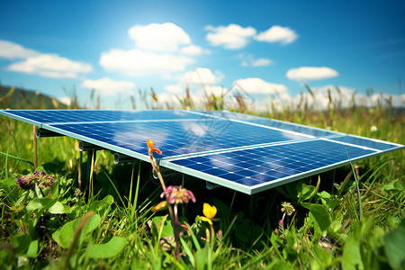 一个太阳能电池板背景图片