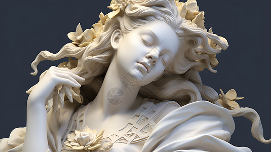 古典雕塑优雅女性背景图片