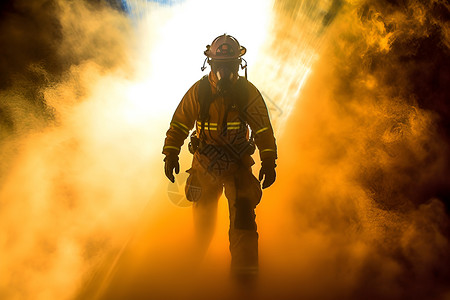 烈火中的消防员背景图片