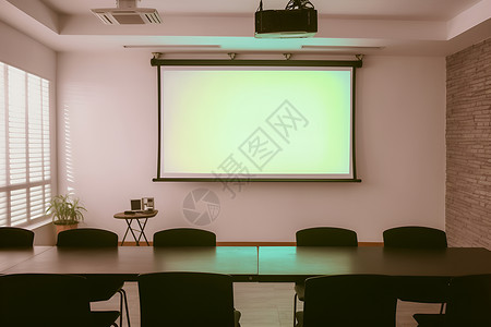 会议室中的投影屏幕背景图片