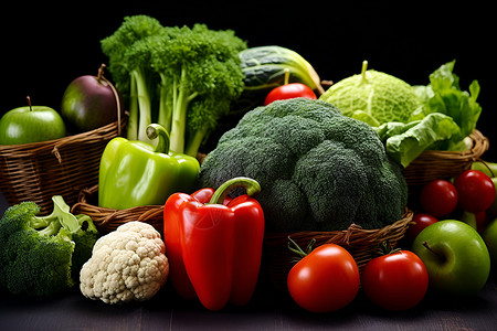 各种各样的蔬菜水果背景图片