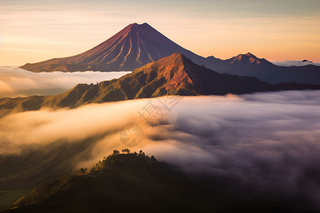 山峦的云海背景图片