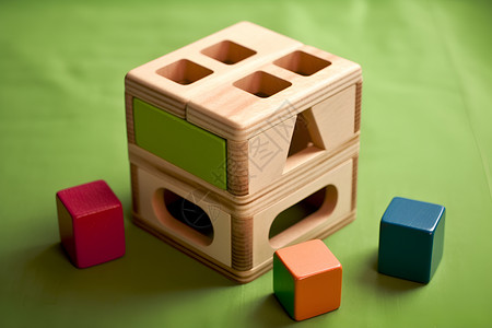 木制玩具方块背景图片