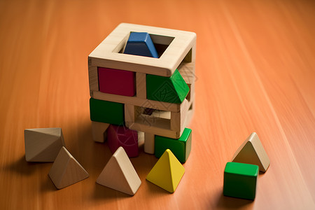 木制方块玩具背景图片