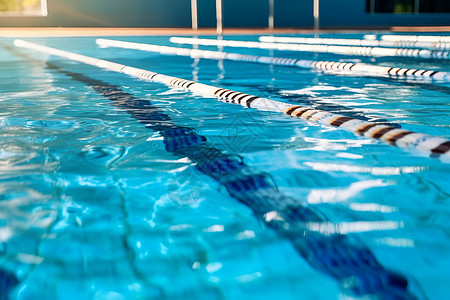 运动蓝色背景游泳池里清澈的水背景