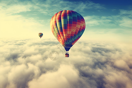 梦幻之旅的热气球背景图片