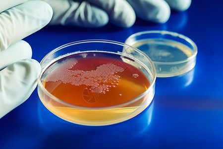 实验室中的微生物培养皿背景图片