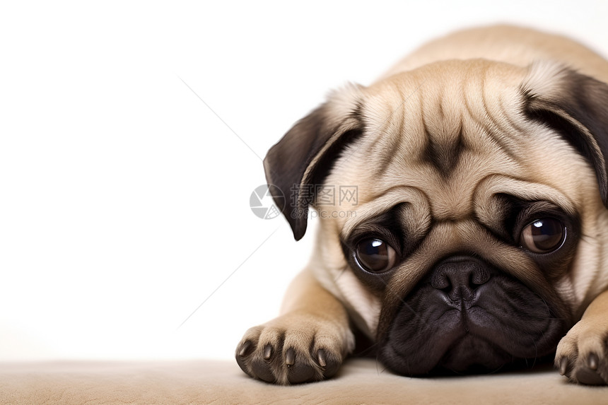 悲伤忧郁的小狗图片