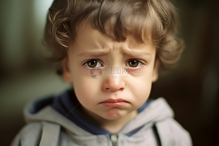 悲伤的儿童男孩图片