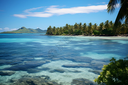 碧蓝海岛的美景背景图片