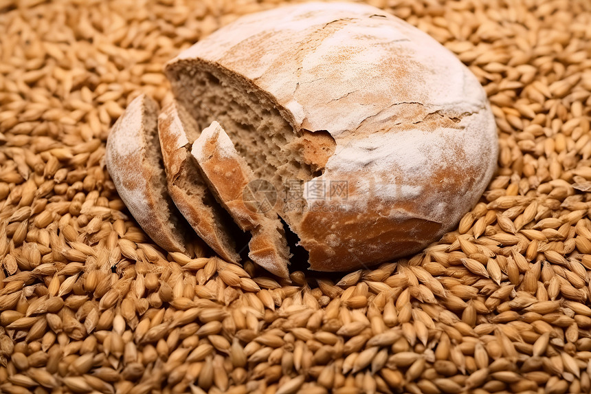 小麦上的面包图片