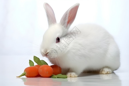 吃胡萝卜的小兔子背景图片