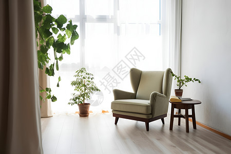 客厅内舒适的椅子背景图片
