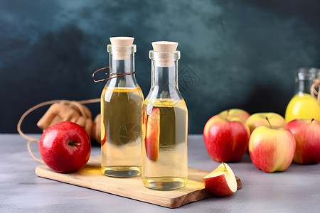 健康的苹果醋和苹果高清图片