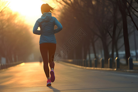 健身女性跑步冲刺背影跑步的女性背影背景