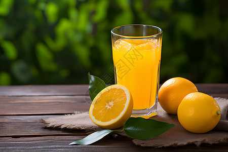 夏日橙汁背景图片