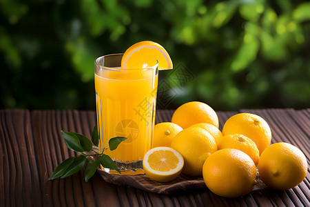 美味的橙汁背景图片