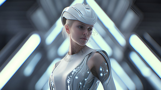 未来女性机器人背景图片