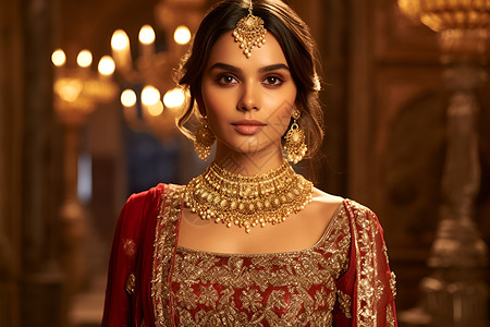 珠宝服饰印度服饰的女性背景
