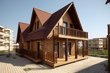 别具风格的木制房屋背景图片