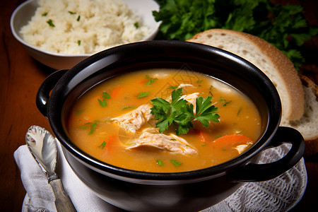 海鲜汤底美味的匈牙利传统美食背景