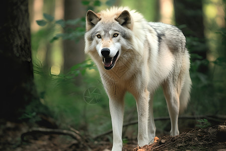 危险的狼森林狩猎高清图片