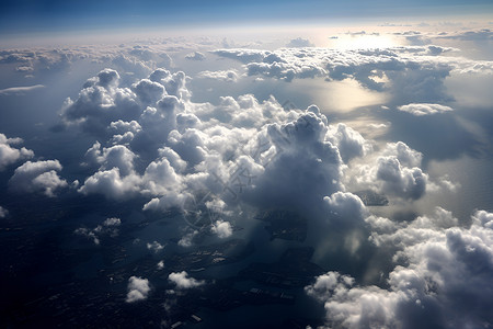 天空上有很多云朵背景图片