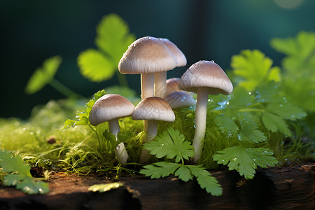长蘑菇地面上有蘑菇长出背景