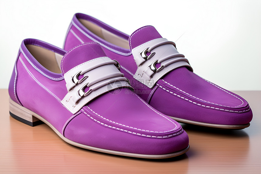 紫色优雅的皮鞋图片