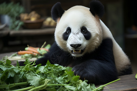 可爱的国宝大熊猫背景图片