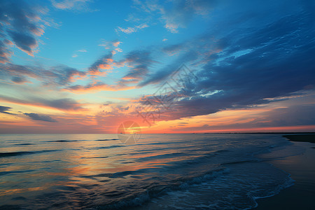 海滩上的夕阳背景图片
