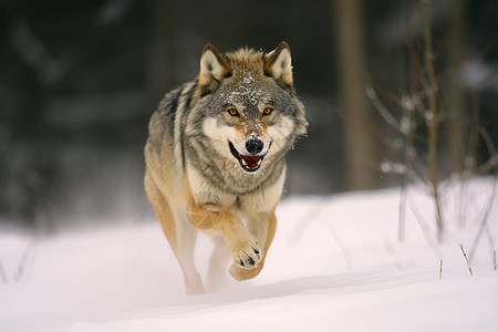 狼奔雪原背景