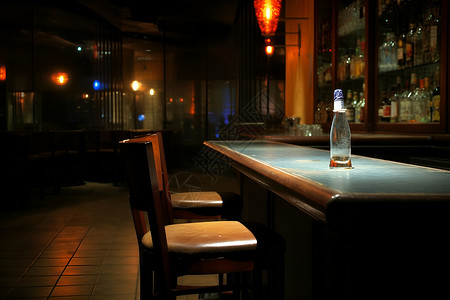 一个黄昏的酒吧柜台背景图片