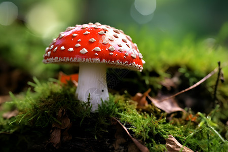 魔幻森林里的蘑菇高清图片