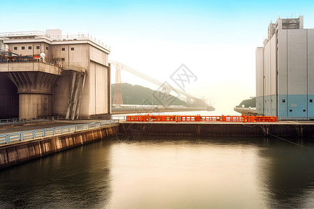 桥上水电站背景图片
