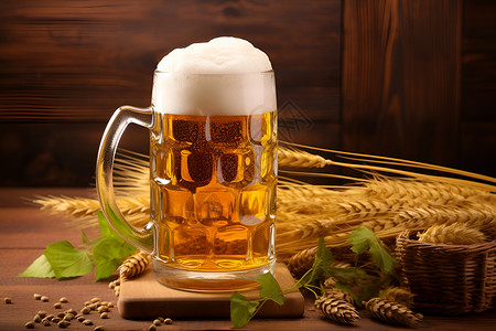 啤酒与小麦背景图片