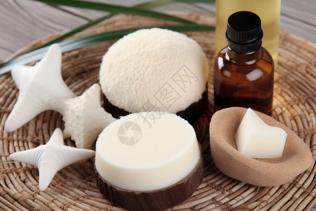 椰子产品独特的护肤产品背景