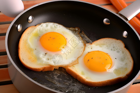 美味早餐两颗荷包蛋背景图片