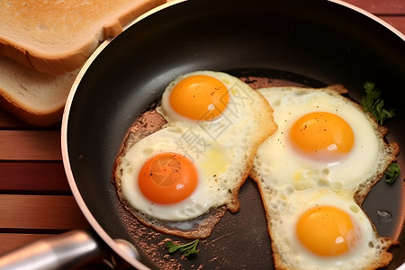 早餐时分两个煎蛋背景图片