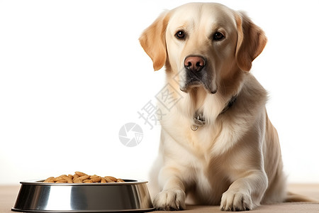 小狗在吃狗粮背景图片