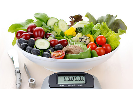 测量蔬菜的重量高清图片